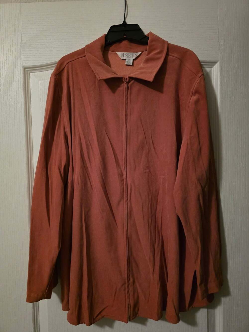 Casual Corner Annex Woman Zip Up Jacket Shirt Size 1X Burnt Orange